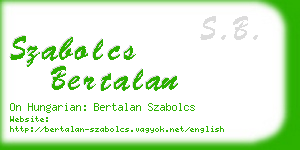 szabolcs bertalan business card